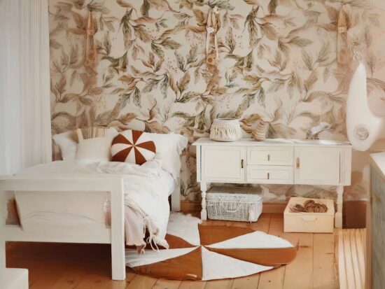 Tapis de jeu rond et rembourré pour bébé. Bonne qualité, très pratique et à la mode dans une chambre