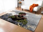 tapis africain avec femme dans un sallon devant un canapé blanc