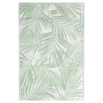 tapis de jardin motif feuillage vert et blanc