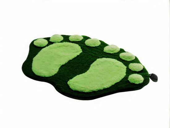 Tapis de douche amusant en mousse à mémoire de forme. Bonne qualité, confortable pour salle de bain, couleur vert