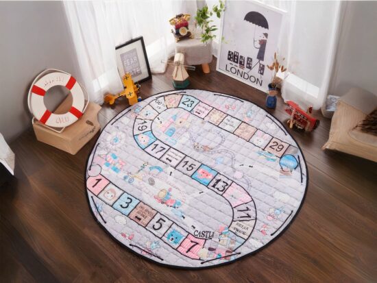 tapis rond multicolore marelle pour enfant , jeux pour enfants et tableau