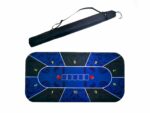 Tapis de poker bleu et noir avec sac de rangement noir