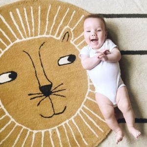 Tapis lion pour chambre d'enfant avec bébé