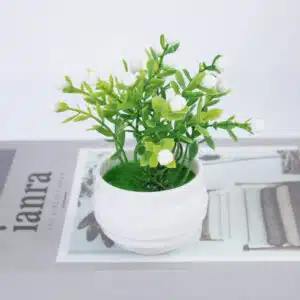 Panier cadeau petite plante artificielle de decoration
